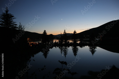 Mountain Lake at Night