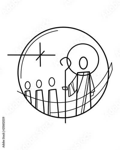 Jesus Christ and disciples symbol