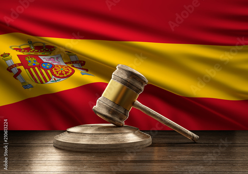 flag of Spain wooden judge ...