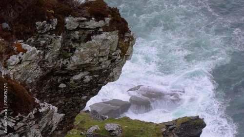 Awesome Fogher Cliffs at the west coast of Ireland - wild ocean water photo