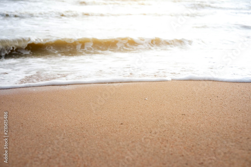 Fototapeta Naklejka Na Ścianę i Meble -  Soft ocean wave on sandy beach.