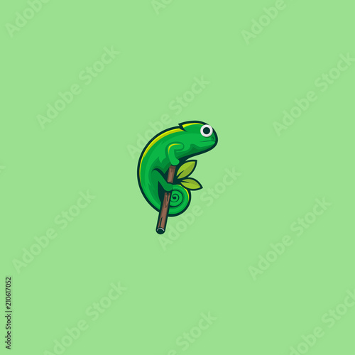 chameleon logo design illustration