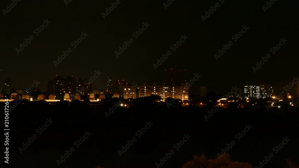Electrical storm over Taipei cityscape at night Electrical storm over Taipei cityscape at night