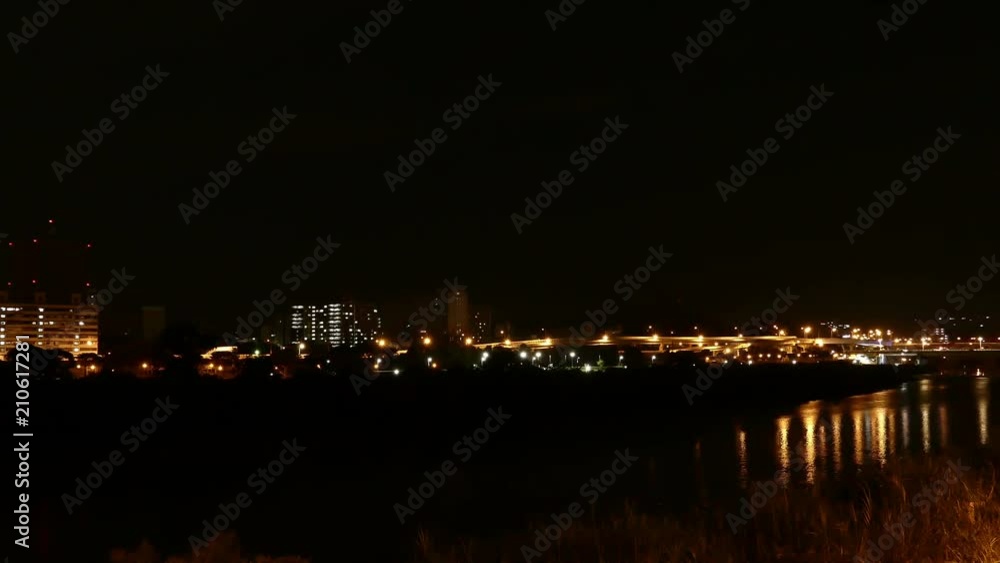 Electrical storm over cityscape at night Electrical storm over cityscape at night