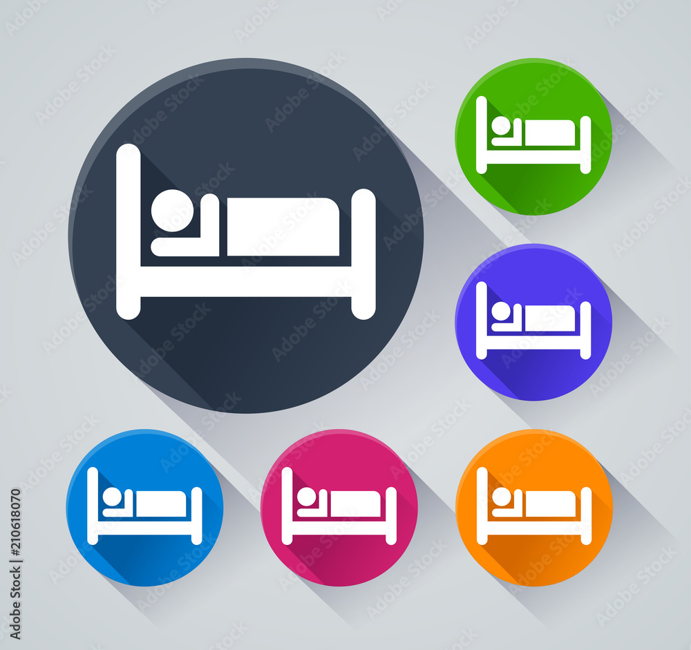 bed circle icons with shadow bed circle icons with shadow