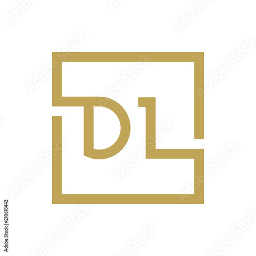 two letter logo line square DA TO DZ