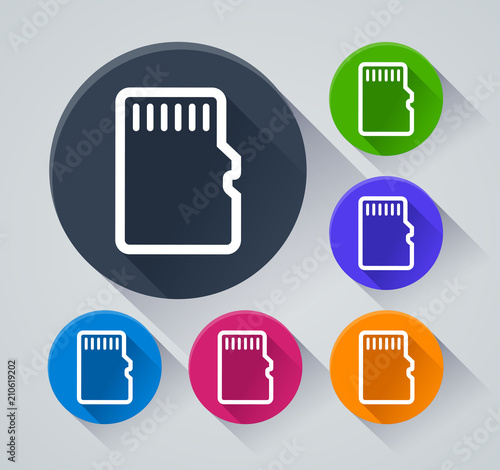 memory card icons with shadow
