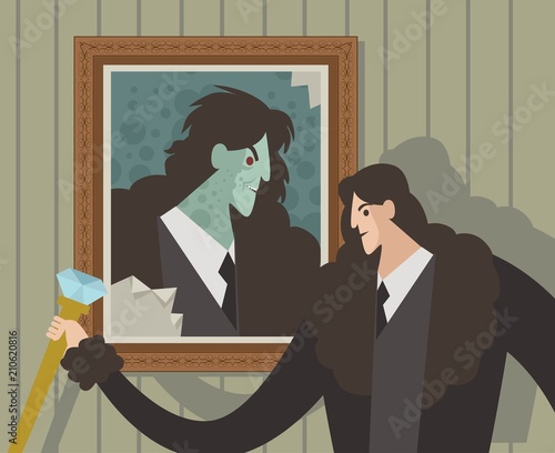 man with evil portrait