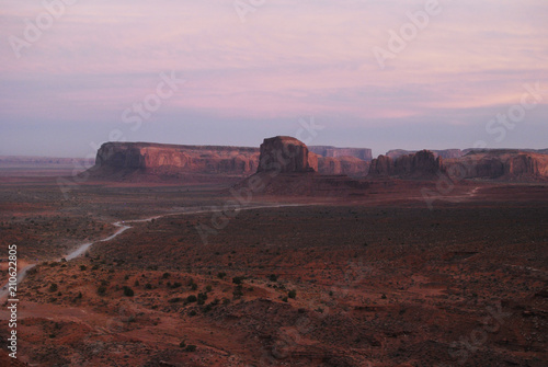 Sunset landscape of Monument Valley