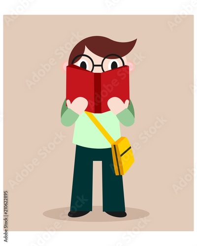 cute little kids schoolboy cartoon character