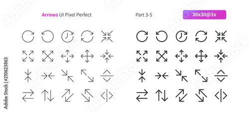 Arrows UI Pixel Perfect Well-crafted Vector Thin Line And Solid Icons 30 3x Grid for Web Graphics and Apps. Simple Minimal Pictogram Part 3-5