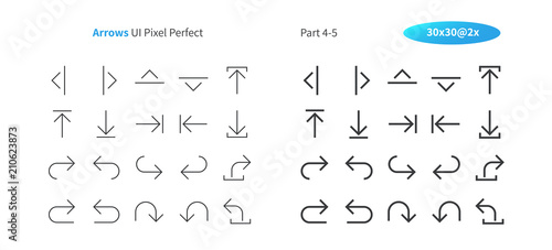 Arrows UI Pixel Perfect Well-crafted Vector Thin Line And Solid Icons 30 2x Grid for Web Graphics and Apps. Simple Minimal Pictogram Part 4-5