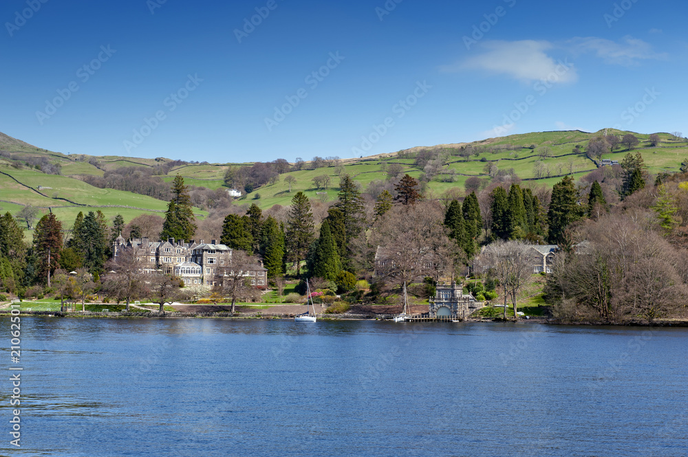 Beautiful lakeside village situated on the bank of Lake Windermere in the scenic Lake District National Park, South Lakeland, North West England, UK