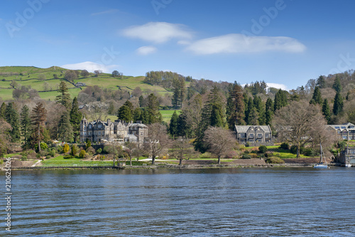 Beautiful lakeside village situated on the bank of Lake Windermere in the scenic Lake District National Park, South Lakeland, North West England, UK