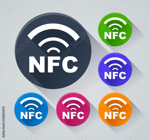 nfc circle icons with shadow