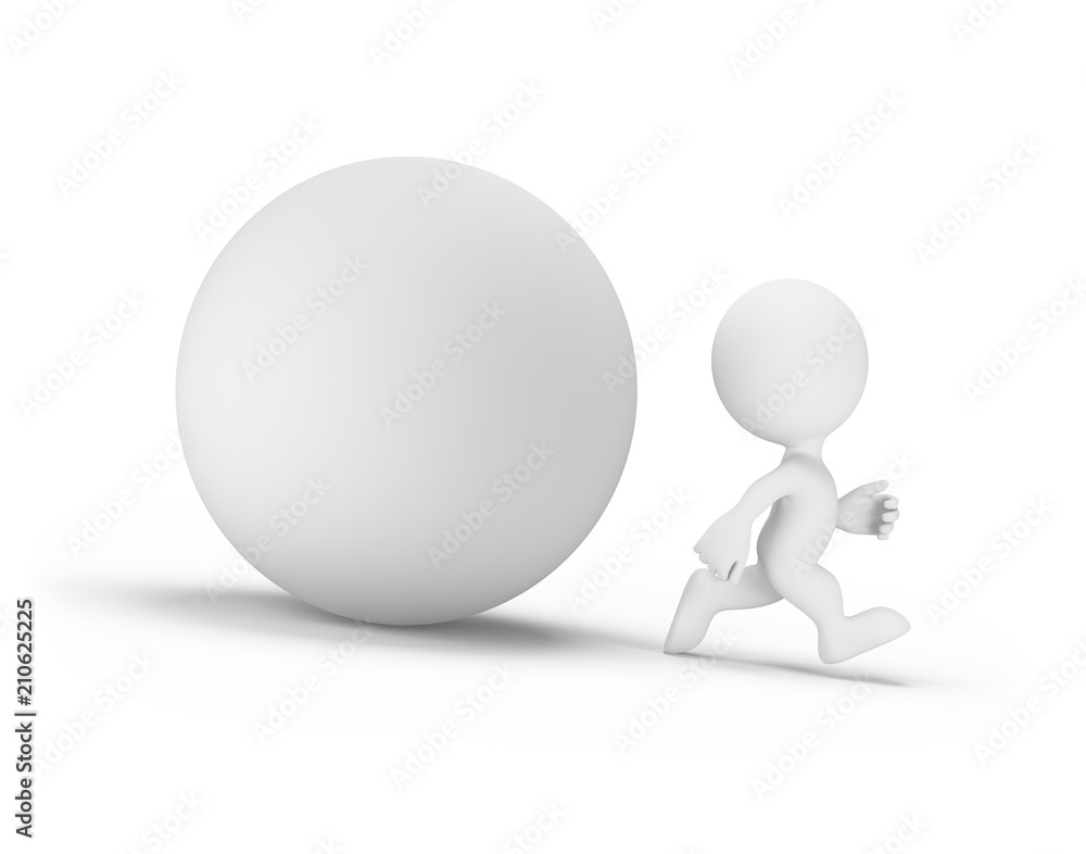 3d person runs away from the orb 3d person runs away from the orb