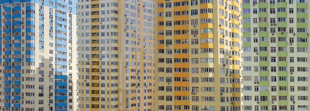 Background of part of multi story apartment complex during construction Background of part of multi story apartment complex during construction
