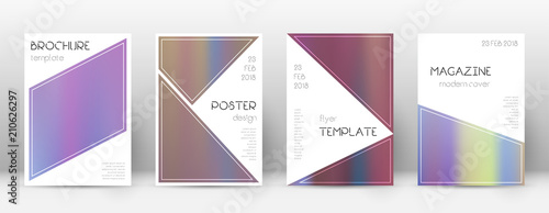 Flyer layout. Triangle splendid template for Brochure, Annual Report, Magazine, Poster, Corporate Presentation, Portfolio, Flyer. Beautiful bright hologram cover page.