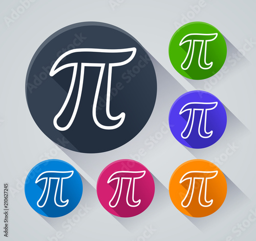pi circle icons with shadow