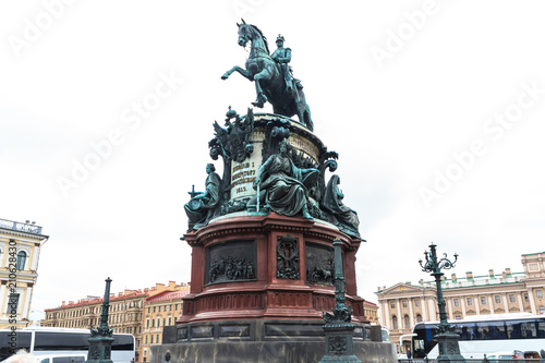 Monument to Nicholas I on St. Isaac's Square at St.Petersburg.