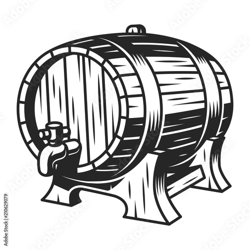 Vintage beer wooden barrel template
