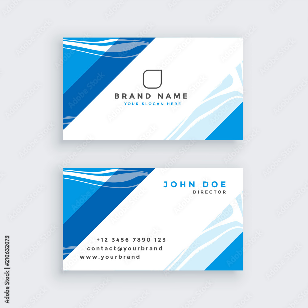 Naklejka premium professional blue modern business card