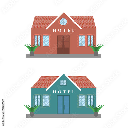 Hotel buildings set