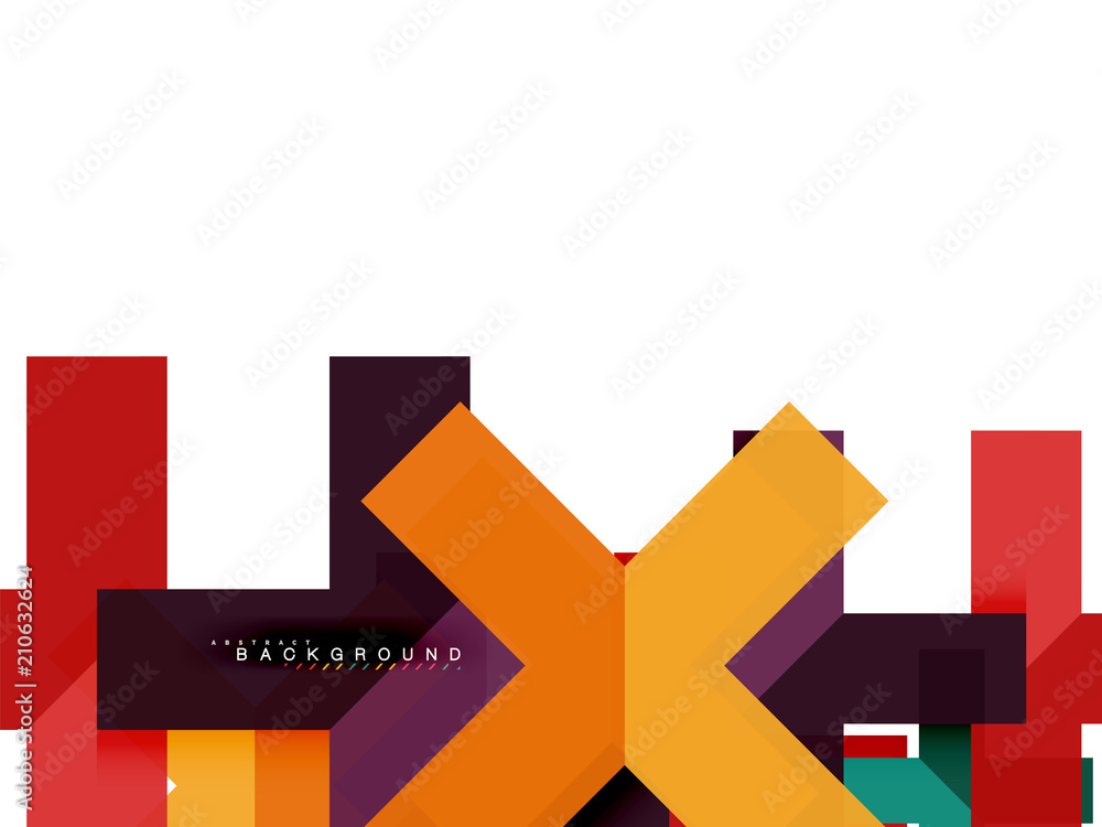 Obraz premium Multicolored abstract geometric shapes, geometry background for web banner