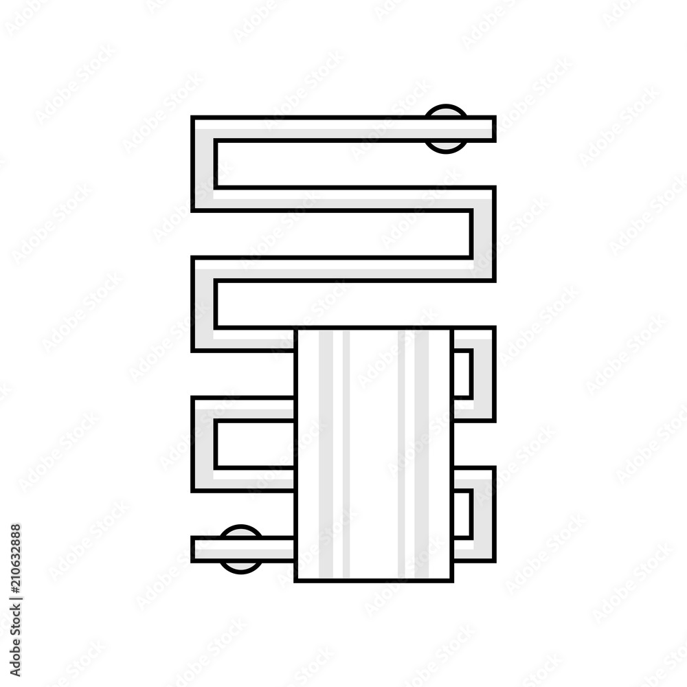 Heated towel rail. monochrome style. isolated on white background Heated towel rail. monochrome style. isolated on white background