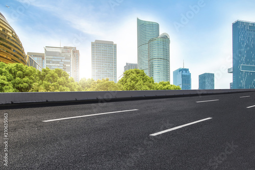 Prospects for expressway, asphalt pavement, city building commercial building, office building © 昊 周