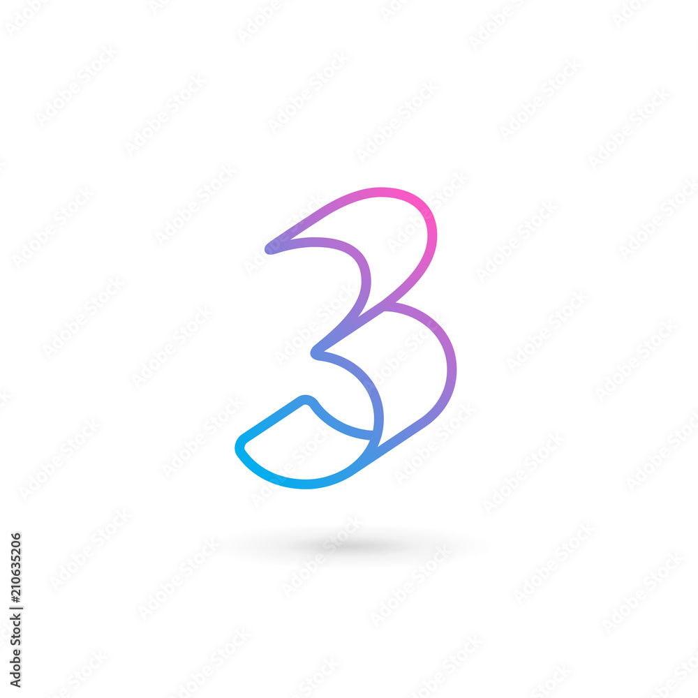 Number 3 logo icon design template elements Number 3 logo icon design template elements