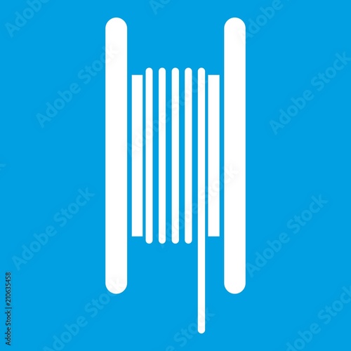 Electric cable in coil icon white isolated on blue background vector illustration
