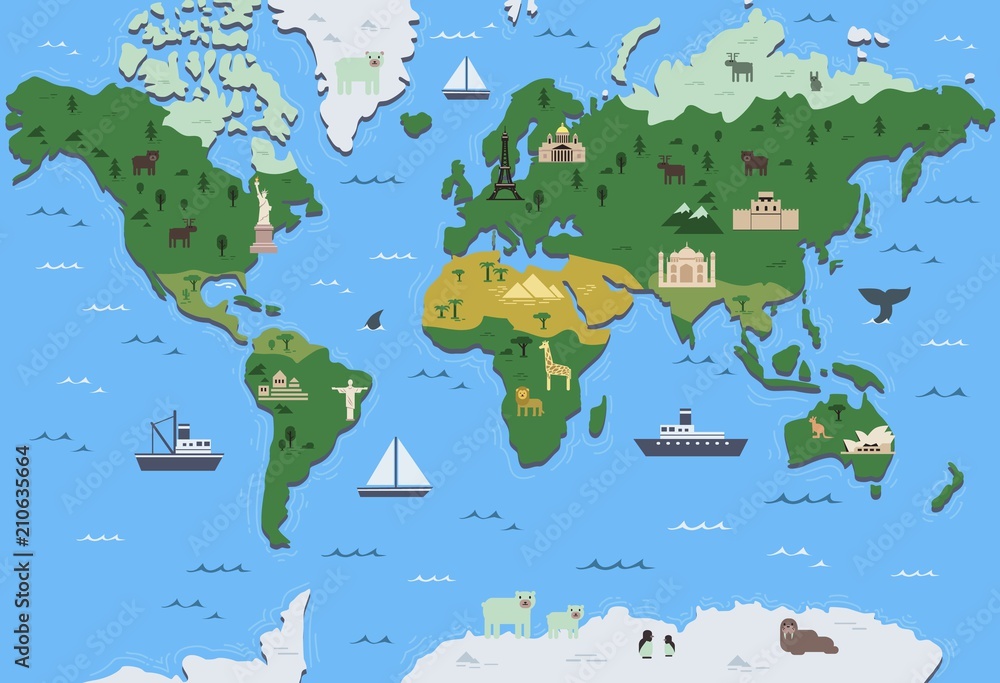 world map geographical