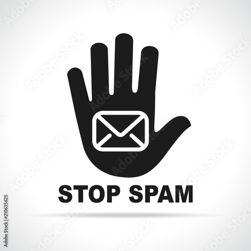 stop spam on white background