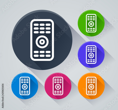 remote control icons with shadow