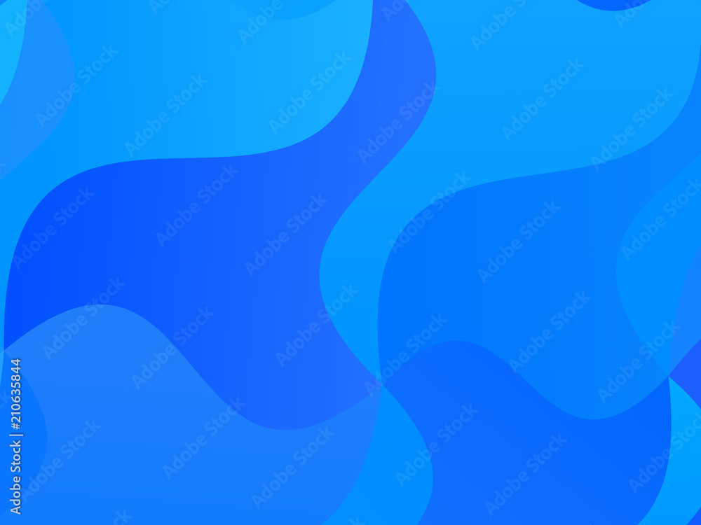 Light blue geometric background with wavy shapes, lines. Vector illustration. Dynamic motion style. Modern minimalist style 