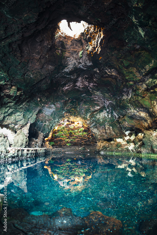 Fototapeta premium Amazing salt lake in Jameos del Agua cave