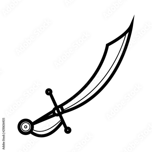 Scimitar sword icon.