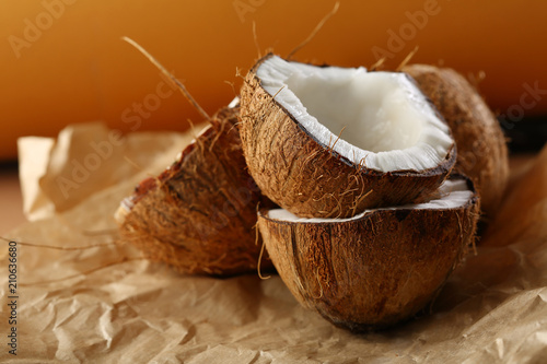 Fresh Coconut on paper background