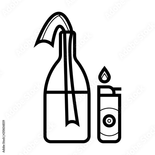 Molotov cocktail icon vector