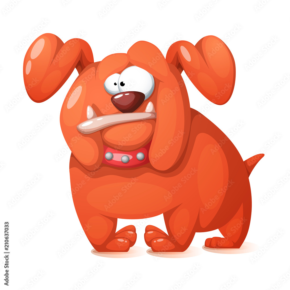 Funny, cute, crazy cartoon dog Vector eps 10 Funny, cute, crazy cartoon dog Vector eps 10