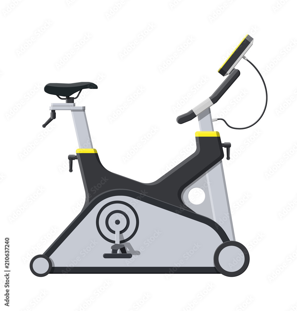 Exercise bike. Bicycle with monitor handles. Exercise bike. Bicycle with monitor handles.