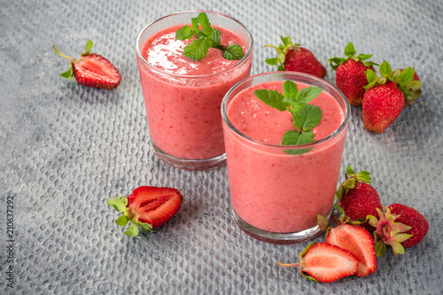 Strawberry smoothies.