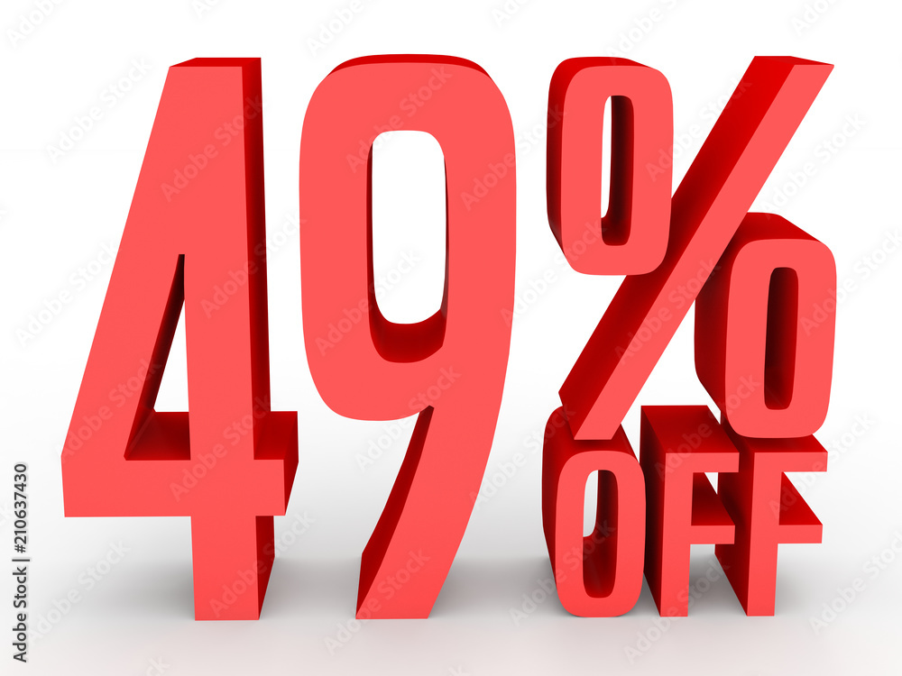 Forty nine percent off. Discount 49 %. Forty nine percent off. Discount 49 %.