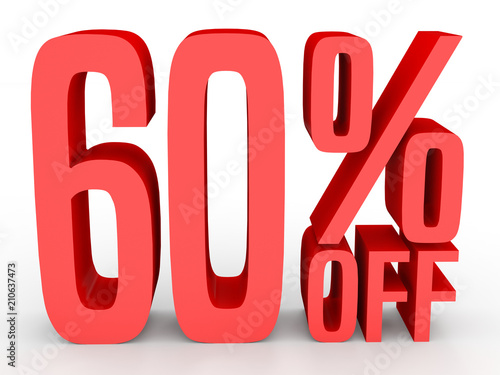 Sixty percent off. Discount 60 %.