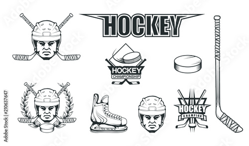 Hockey helmet. Professional ice illustration. Skull with hockey helmet. Ice Games logo. Goalkeeper mask with sticks. Vector graphics to design.