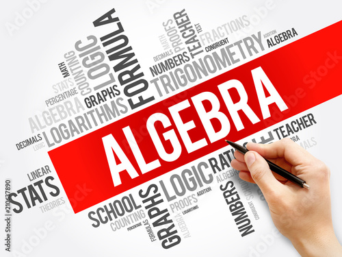 Algebra word cloud collage, education concept background photo