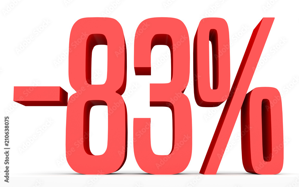 Minus eighty three percent. Discount 83 %. Minus eighty three percent. Discount 83 %.