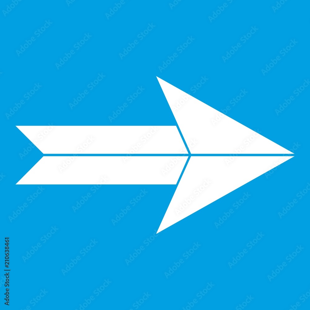 Big arrow icon white isolated on blue background vector illustration Big arrow icon white isolated on blue background vector illustration