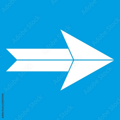 Free Download Big arrow icon white isolated on blue background vector illustration - GFXLoad